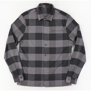Lululemon Masons Peak Flannel Button-Down Shirt Mens Medium - Gray/Black Plaid